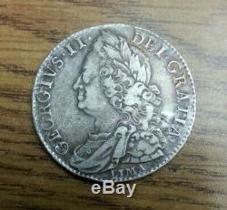 Great Britain silver George II LIMA 1746 1/2 Crown KM 584.3