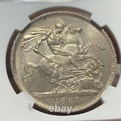Great britain victoria Silver crown 1887 Ngc Ms62