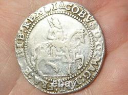 James I Half Crown mm Thistle Hammered Silver S2667 14.9g #LB64