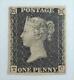 Mint 4 Margin Penny Black Letters Tc Super Example Clear Small Crown Wmk