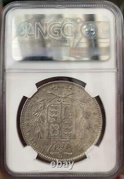 NGC AU53 Great Britain 1845 Queen Victoria Silver Coin 1 Crown