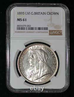NGC MS61 1893 Great Britain Queen Victoria Silver Crown