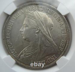 NGC MS62 Great Britain UK 1900 Queen Victoria Silver Coin 1 Crown