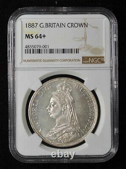 NGC MS64+ 1887 Great Britain Queen Victoria Silver Crown