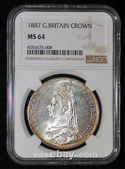 NGC MS64 1887 Great Britain Queen Victoria Silver Crown