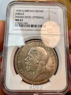 NGC MS65 Great Britain UK 1935 King Edward VII Silver Coin 1 Crown