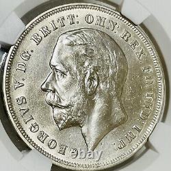 NGC UNC Details-Great Britain 1935 George V Silver One Crown UNC Scarce