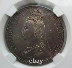 NGC UNC Details Great Britain UK 1887 Queen Victoria Silver Coin 1 Crown