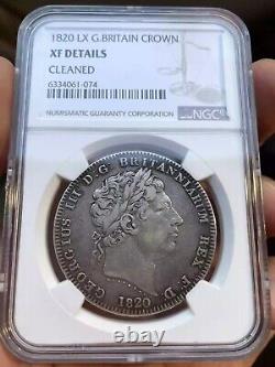 NGC XF condition Great Britain UK King George III 1820 one crown silver coin