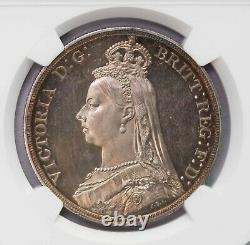 Ngc-pf63uc 1887 Great Britain Crown Scare Type Toned Proof