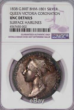 Ngc-uncd 1838 Great Britain Queen Victoria Coronation Medal Silver