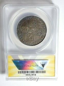 Nicely Toned 1746 Great Britain Lima 1/2 Crown Graded by ANACS AU-50 KM 584.3