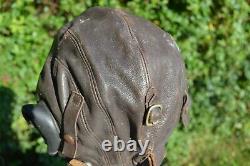 Original WWII Royal Air Force Pilot's Flying Helmet Stamped A M with Crown Logo