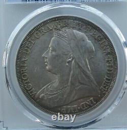 PCGS MS62 Great Britain UK 1896 Queen Victoria Silver Coin 1 Crown