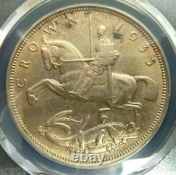 PCGS MS63 Gold Shield-Great Britain 1935 George V Silver One Crown BU Scarce