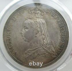 PCGS MS64 Great Britain UK 1887 Queen Victoria Silver Coin 1 Crown