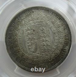 PCGS MS64+ Great Britain UK 1887 Victoria Silver Coin 1/2 Crown Half Crown
