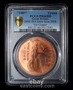 PCGS PF66 1887 GREAT BRITAIN Queen Victoria INA Retro Copper Pattern Crown