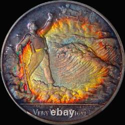 PCGS SP66 1965 Great Britain Death of Winston Churchill Silver Medal toned