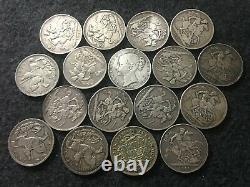 QUEEN VICTORIA 1845 and King George V and VI SILVER CROWN -JOB LOT 17