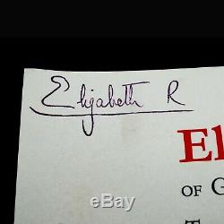 Queen Elizabeth II Signed Document Appointment The Crown Dowton Abbey Autograph