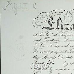 Queen Elizabeth II Signed Document Commission Appointment The Crown Dowton Abbey