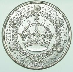 Rare 1928 George V Wreath Crown, British Silver Coin Only 9034 Struck Ef