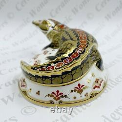 Royal Crown Derby'Crocodile' Paperweight (Boxed) Gold Stopper