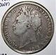 S9 Great Britain Crown 1821 Fine Large Silver Coin King George Iv Nice