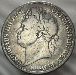 SILVER Great Britain 1821 Secundo Silver Crown George IV Laureate Head