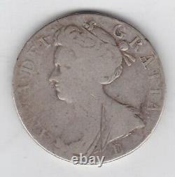 Scratched 1707e Anne Silver Crown In Used Condition