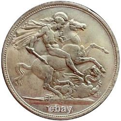 Silver 0.925 1898 Great Britain 1 Crown Victoria 3rd portrait Coin V14