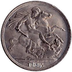 Silver 0.925 1898 Great Britain 1 Crown Victoria 3rd portrait Coin V14