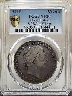 Silver 1819 England Great Britain Crown George III S-3787 PCGS VF20