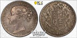 Silver 1845 Great Britain Crown KM#741 PCGS VF-35 S-3882 SN3670