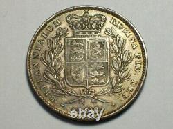 Silver 1845 Great Britain Crown KM#741 VF SN1634