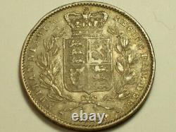 Silver 1845 Great Britain Crown KM#741 VF SN2183
