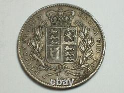 Silver 1845 Great Britain Crown KM#741 VF SN2418