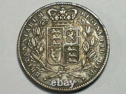 Silver 1847 Great Britain Crown KM#741 XF SN1515