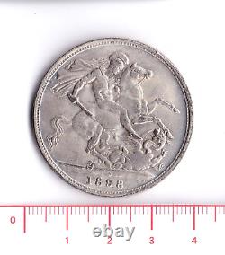 Silver 1898 Great Britain 1 Crown Victoria 3rd portrait Coin S14