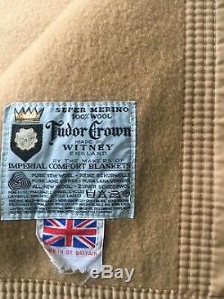Superior Merino 100% Pure Wool Tudor Crown Tan Imperial Comfort King Blanket
