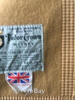 Superior Merino 100% Pure Wool Tudor Crown Tan Imperial Comfort King Blanket