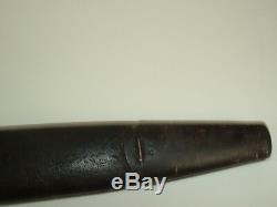Sword Bayonet & Leather Scabbard Sheath Mangrovite 42 1907 Crown Mark B6E'11