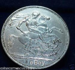 UK 1889 Crown / Great Britain Silver Coin Queen victoria Jubilee Head