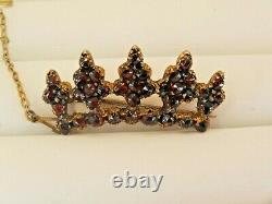 Victorian Bohemian garnet crown brooch