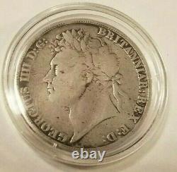 Vintage Rare 1821 Uk Great Britain George IV Georgius IIII Crown Silver Coin