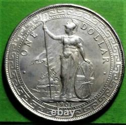 XF+, GREAT BRITAIN, BOMBAY, Trade Dollar, 1901, KM#T5, Silver