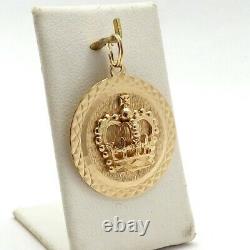 14k Royal Gold Crown Famille Grande-bretagne Royaume-uni Charm Pendentif