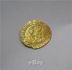 1619 Jacques Ier Grande-bretagne Gold Crown Coin 5ème Bust Martelé Vf Scarce