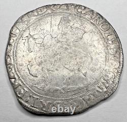 1625-49 (ND) Angleterre / Grande-Bretagne 1/2 Couronne Pièce d'argent Nettoyée